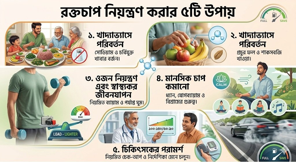 রক্তচাপ নিয়ন্ত্রণ করার ৫টি উপায়